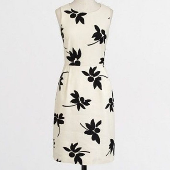J. Crew Dresses & Skirts - J. Crew floral print white black dress - Size 10P